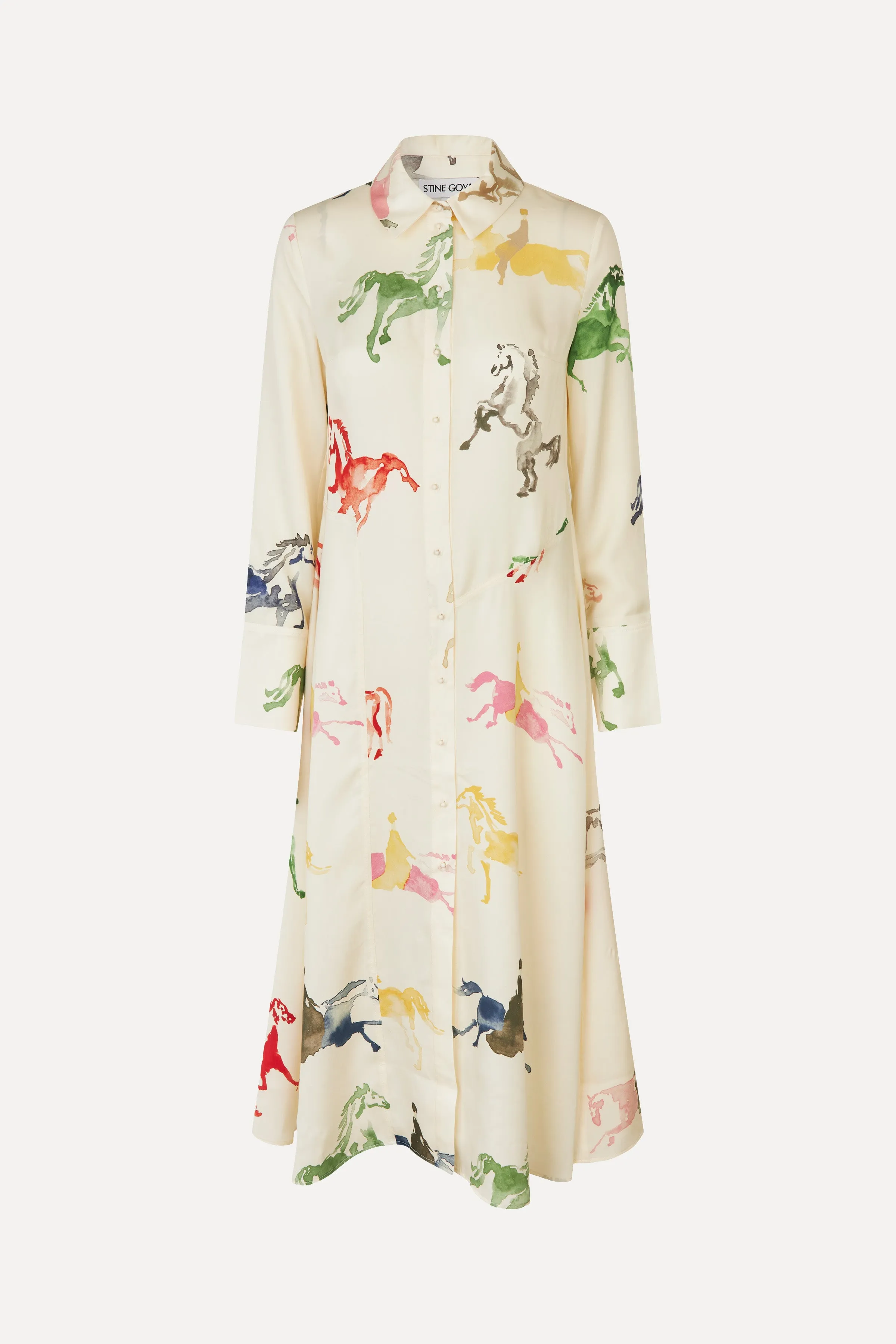 Front Placket Midi Polo Dress - Horses sold by STINE GOYA product image thumbnail 3