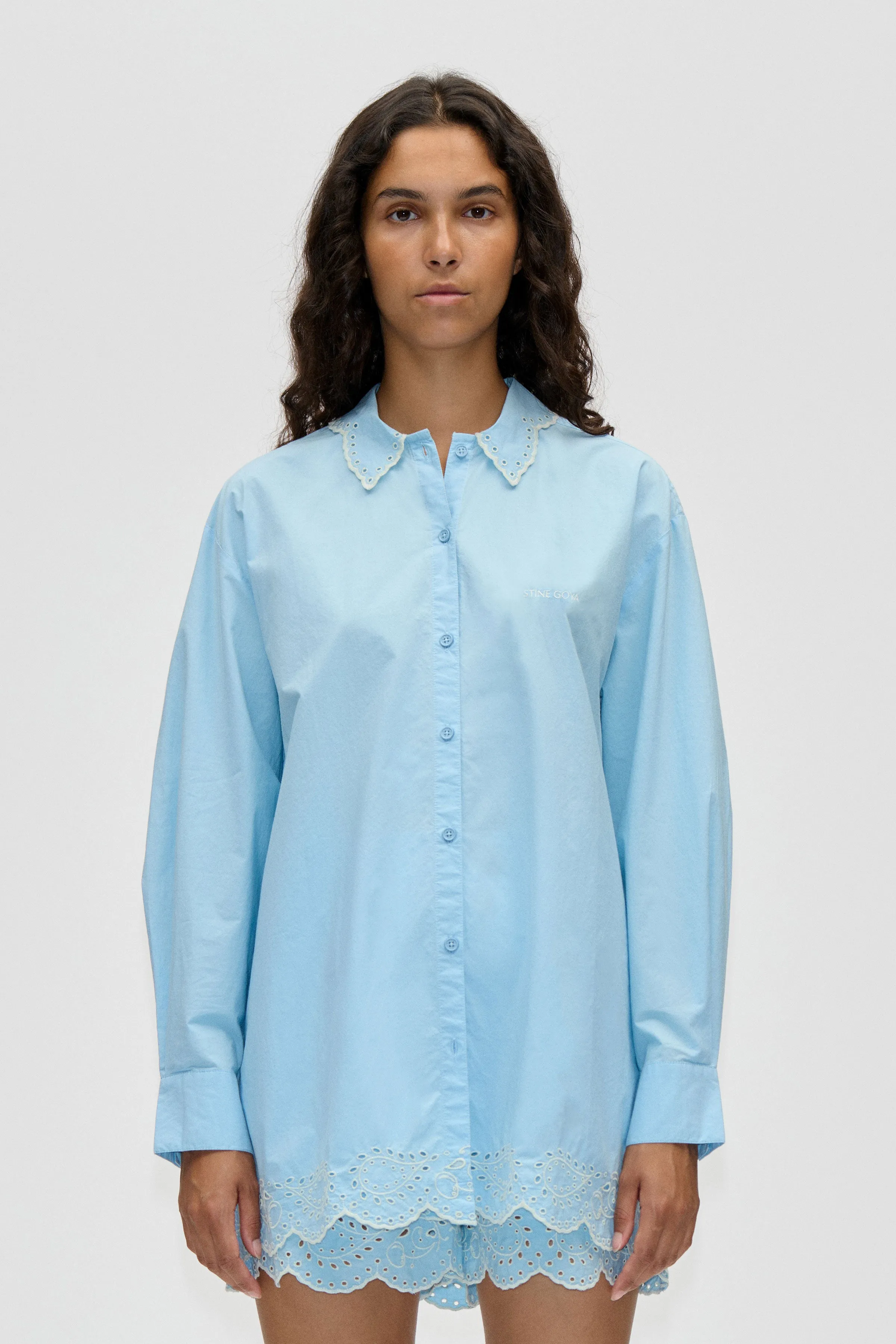 Long Sleeve Oversized Shirt - Teapot Blue sold by STINE GOYA