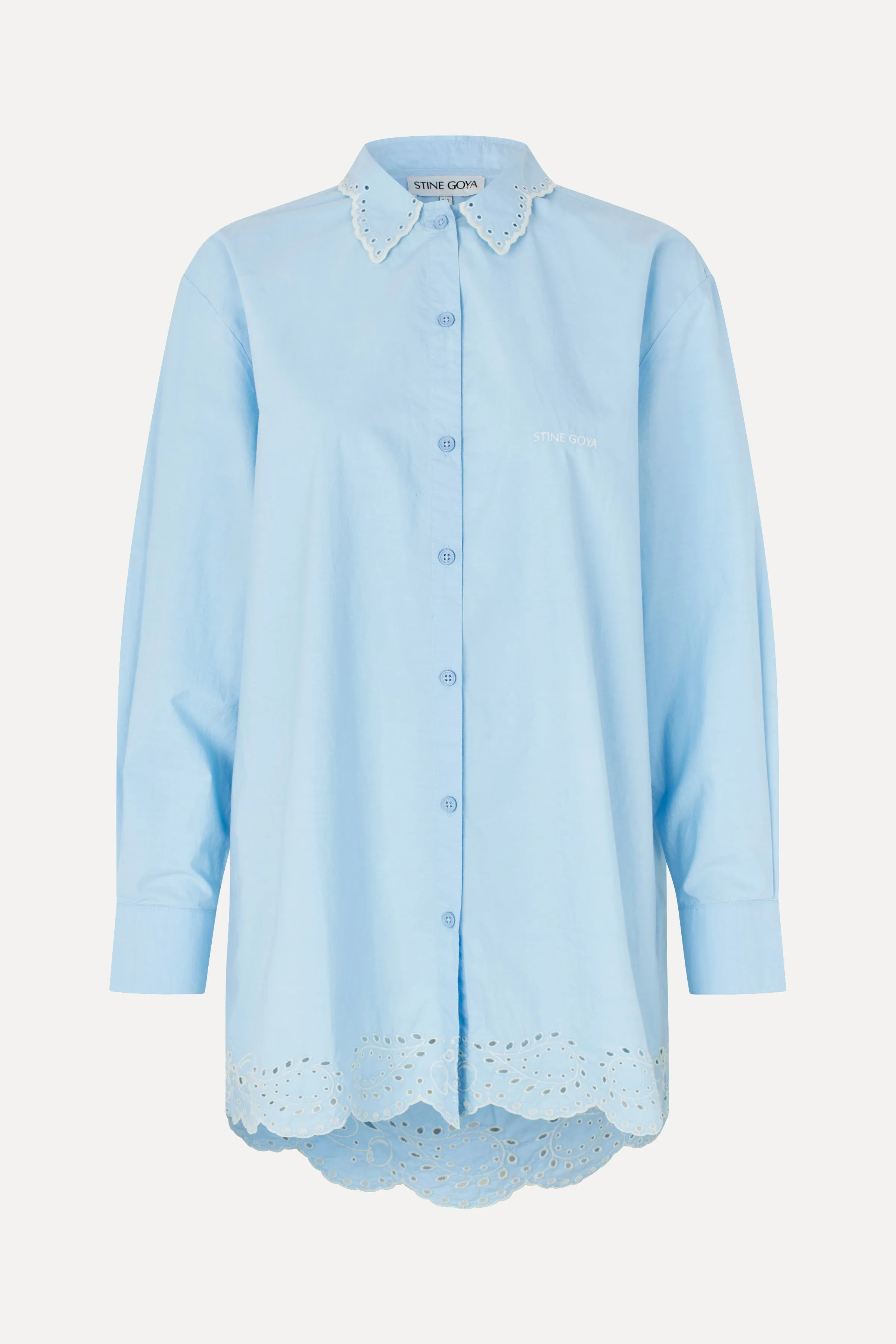 Long Sleeve Oversized Shirt - Teapot Blue sold by STINE GOYA product image thumbnail 3