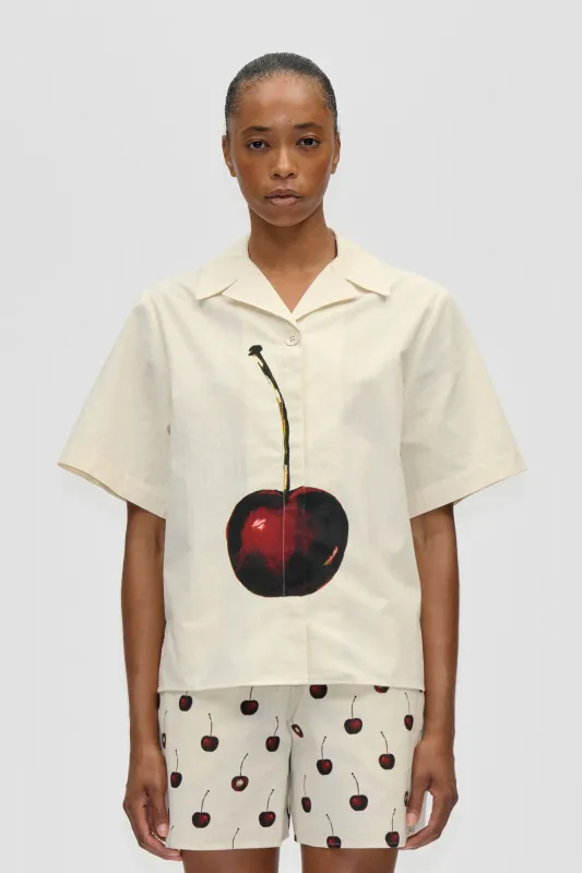 Bowling Collar Shirt - Cherry sold by STINE GOYA