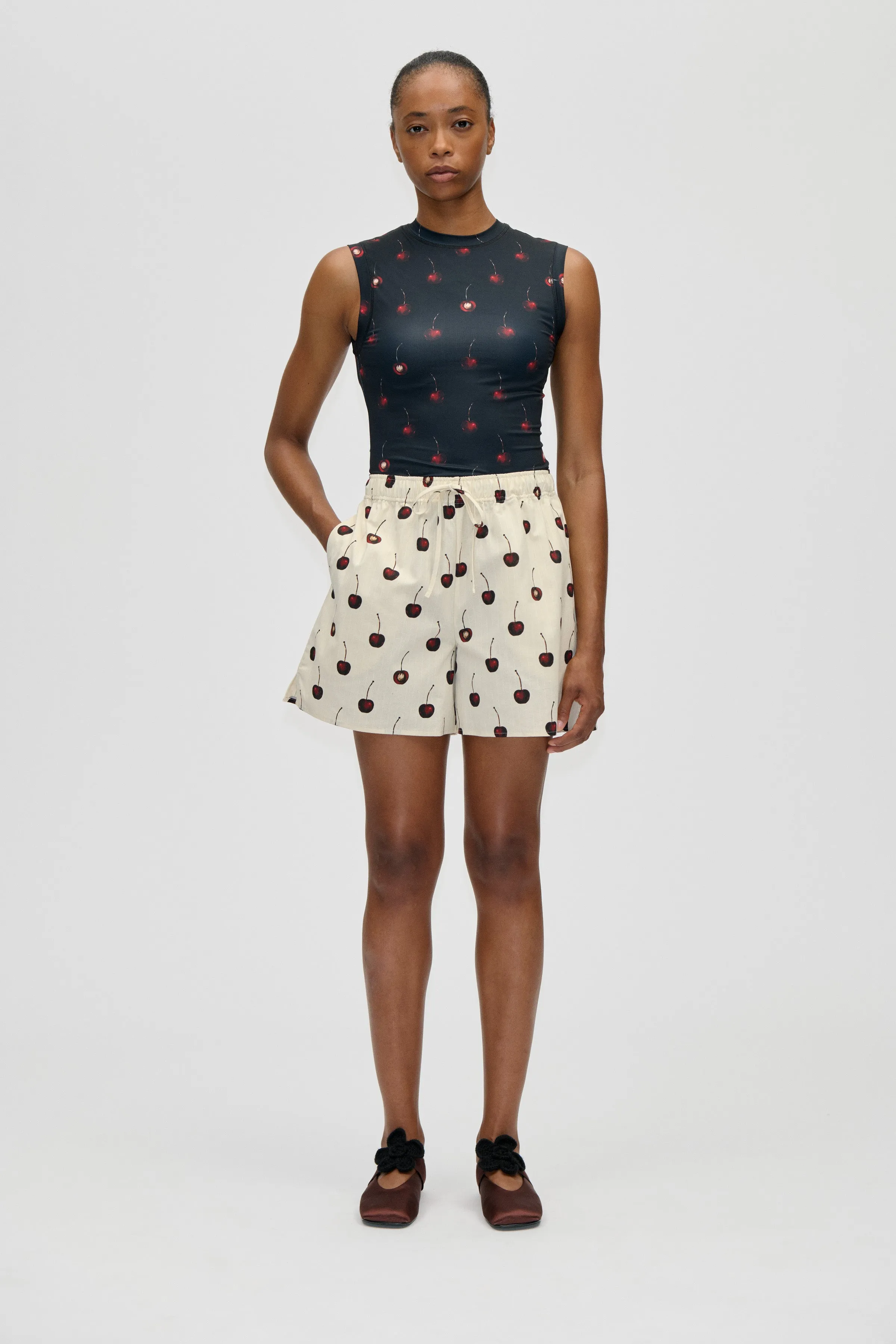 Elasticated Waistband Shorts - Cherries sold by STINE GOYA