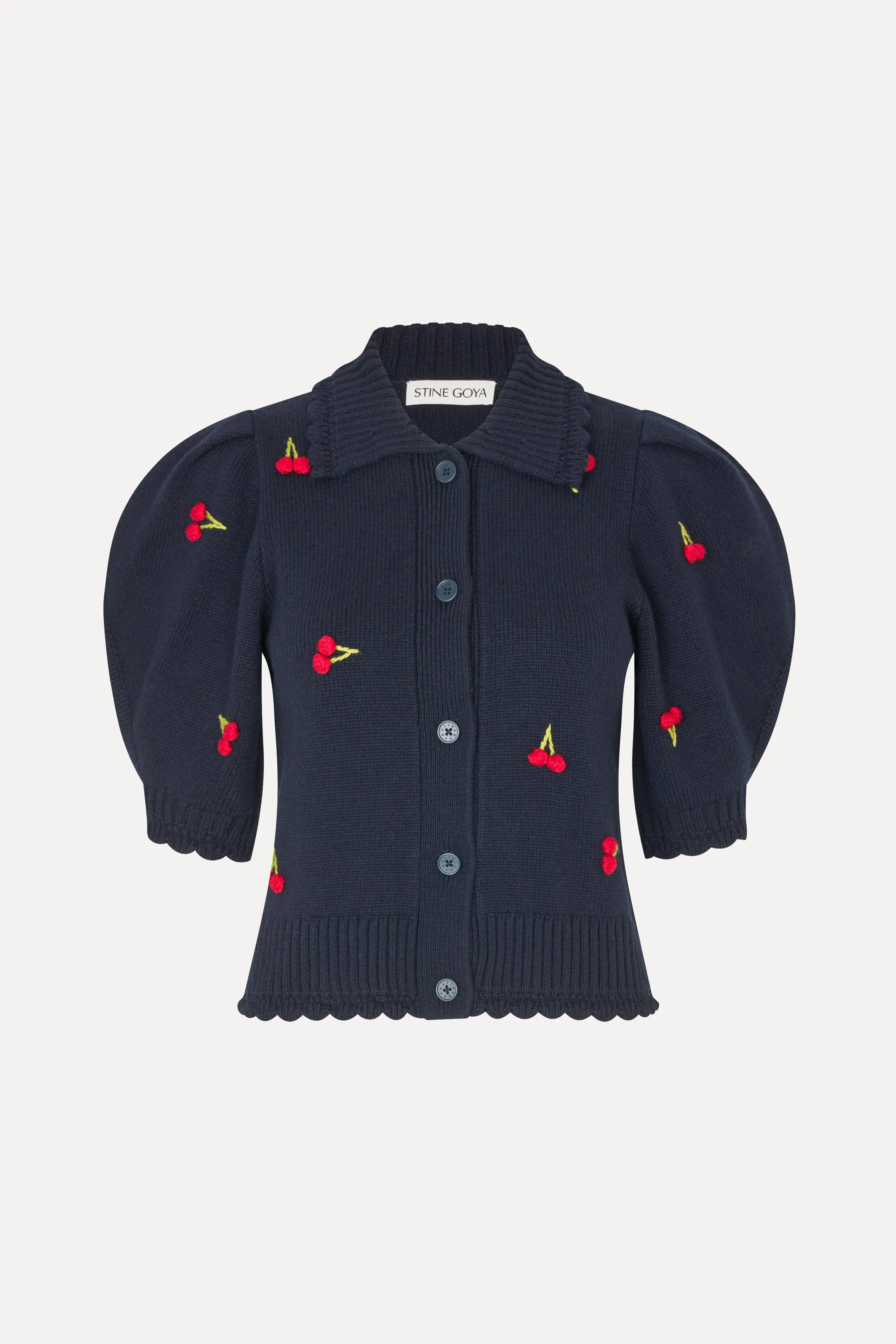 Bobble Knit Polo Cardigan - Cherries Bobble sold by STINE GOYA product image thumbnail 3