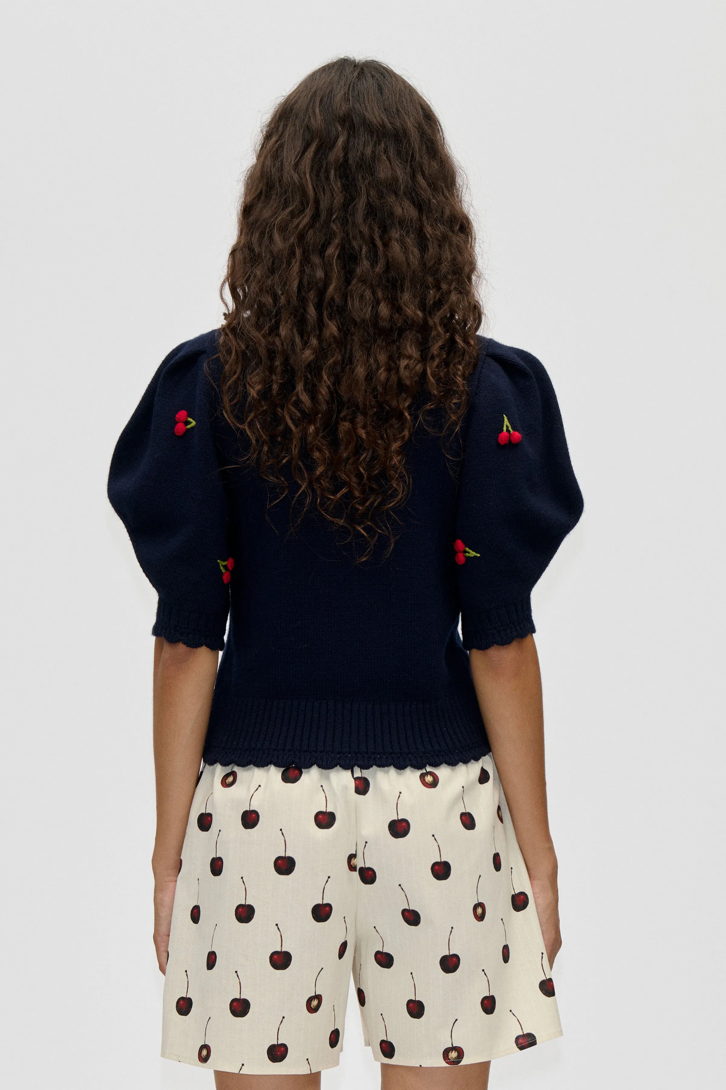 Bobble Knit Polo Cardigan - Cherries Bobble sold by STINE GOYA product image thumbnail 2