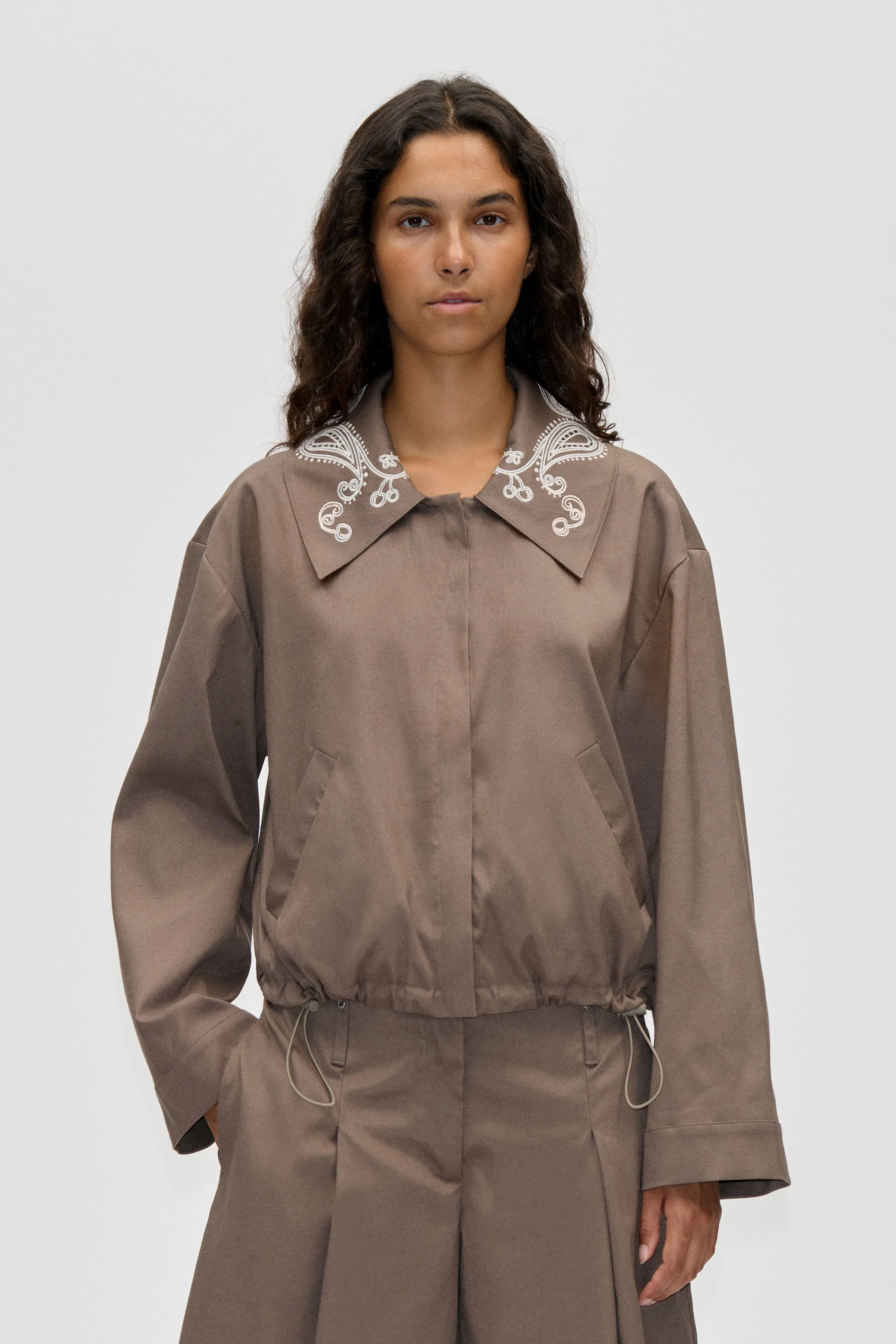 Blouson Eyelet Bomber - Cherries On A Paisley sold by STINE GOYA