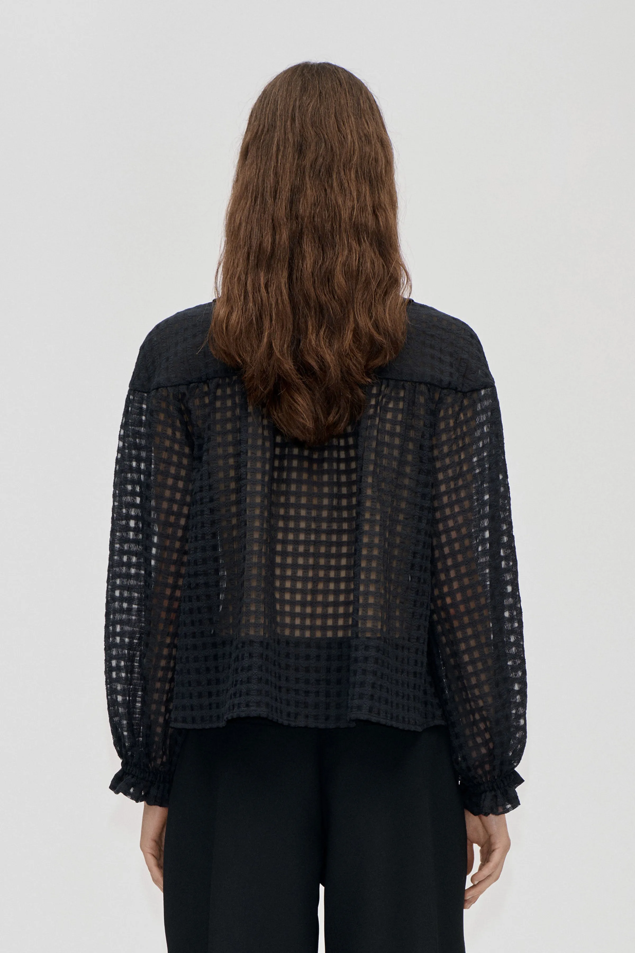 Flowy Long Sleeve Top - Checkered Organza sold by STINE GOYA product image thumbnail 2