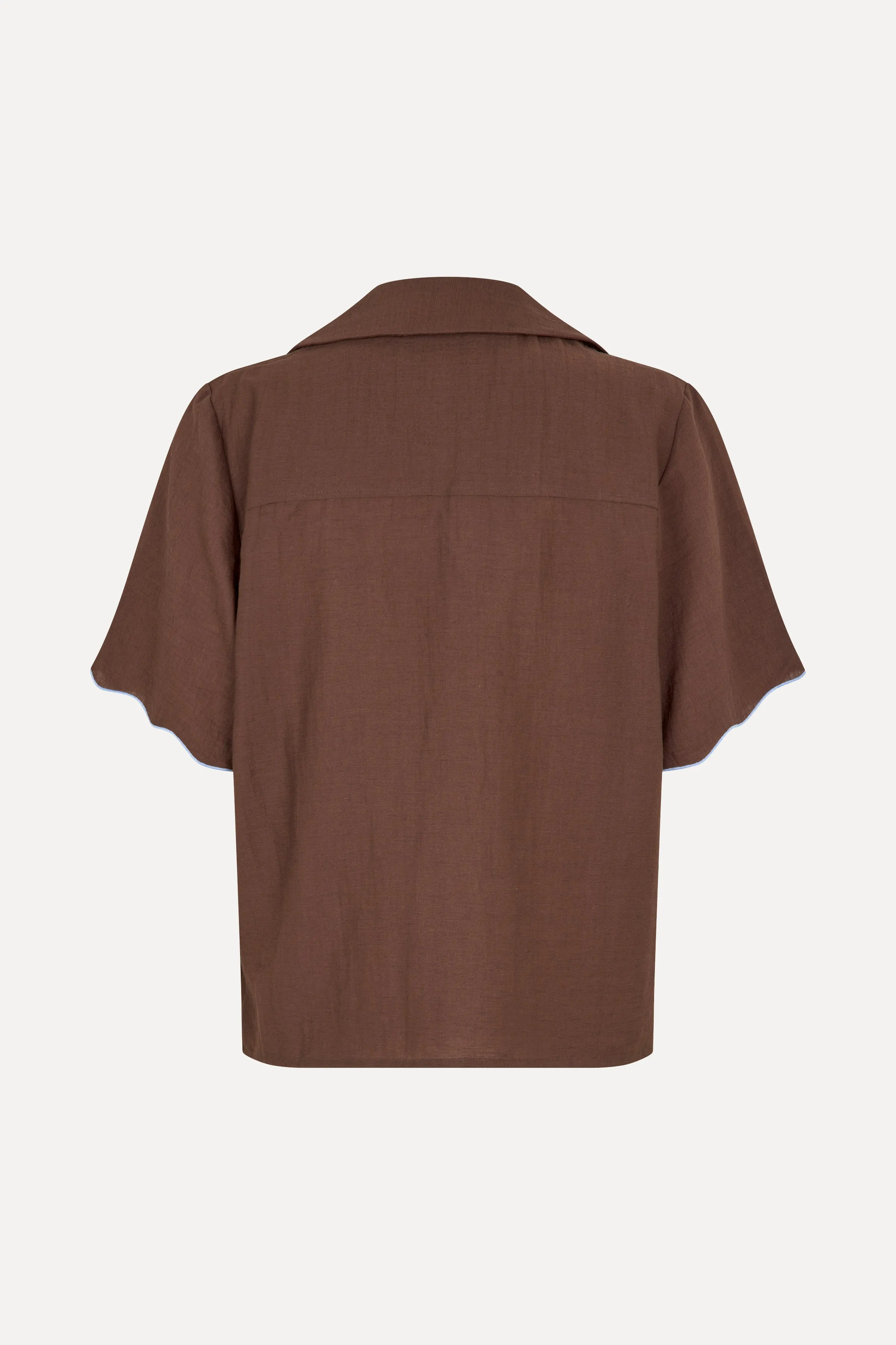 Scalloped Short Sleeve Shirt - Roses Embroidery sold by STINE GOYA product image thumbnail 4