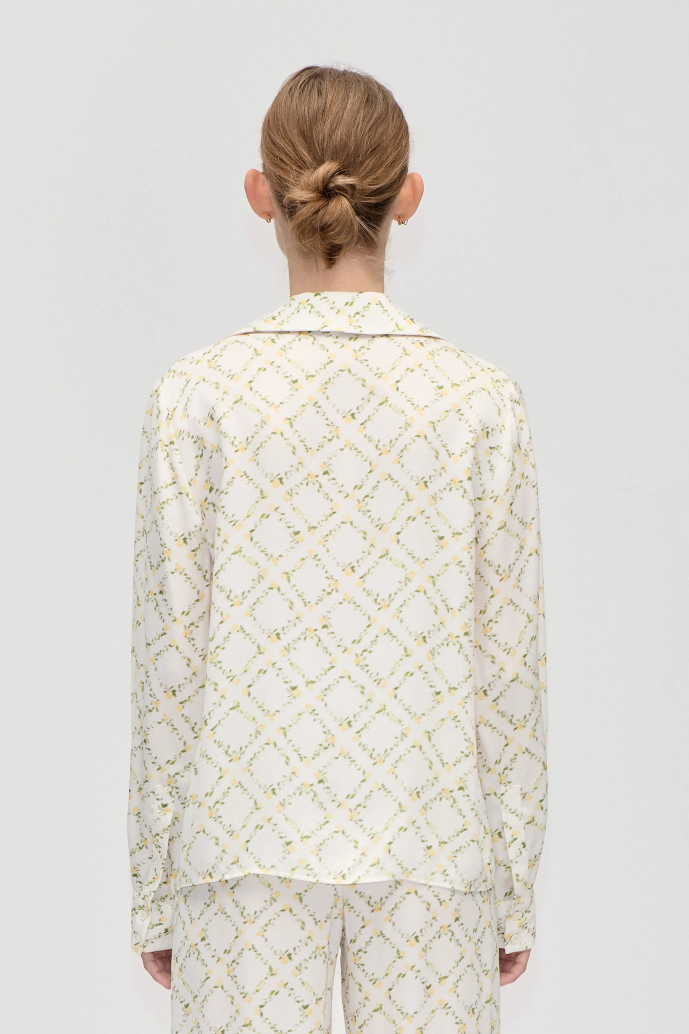 Wide Point Collar Shirt - Sakura Check Yellow sold by STINE GOYA product image thumbnail 2