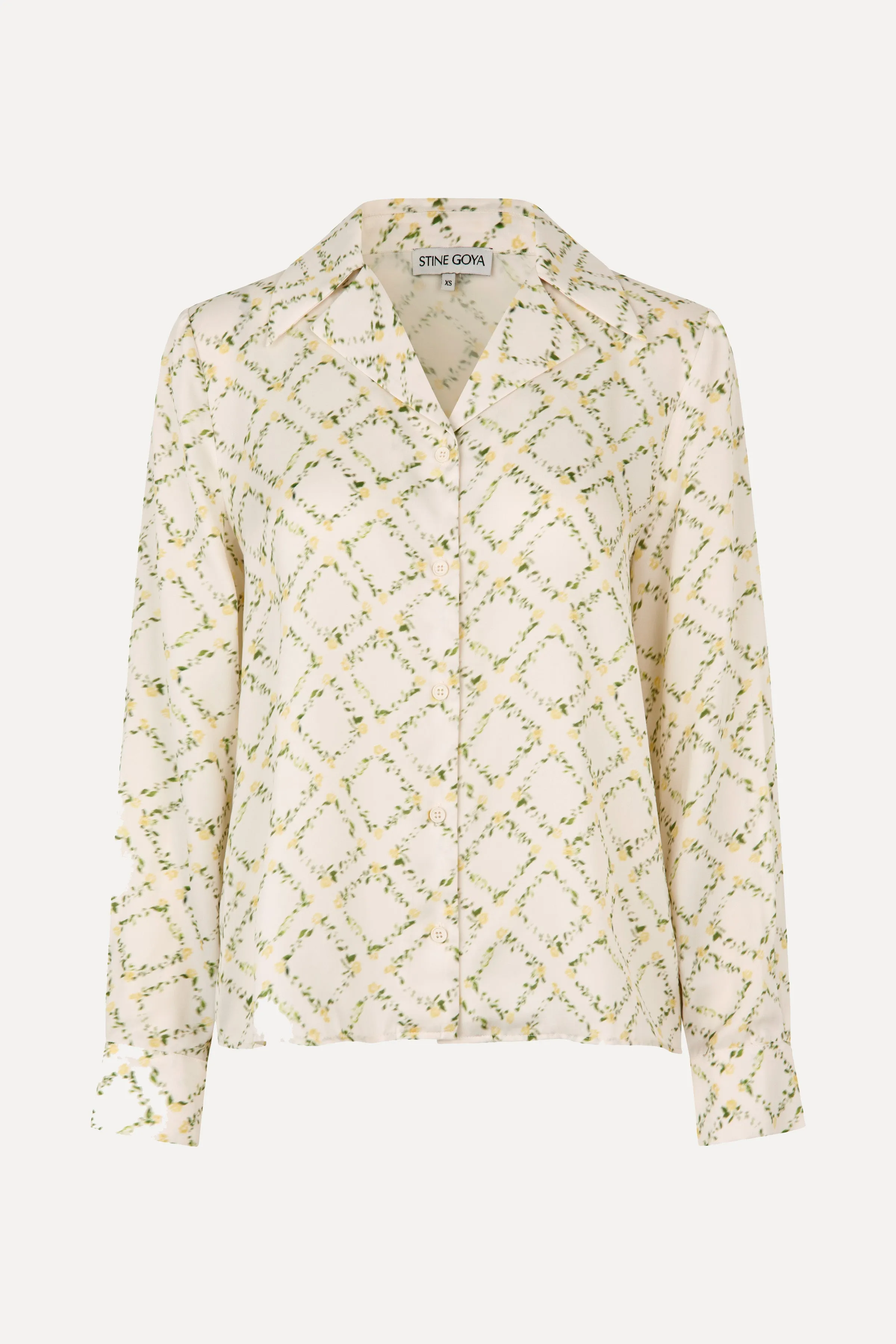 Wide Point Collar Shirt - Sakura Check Yellow sold by STINE GOYA product image thumbnail 3