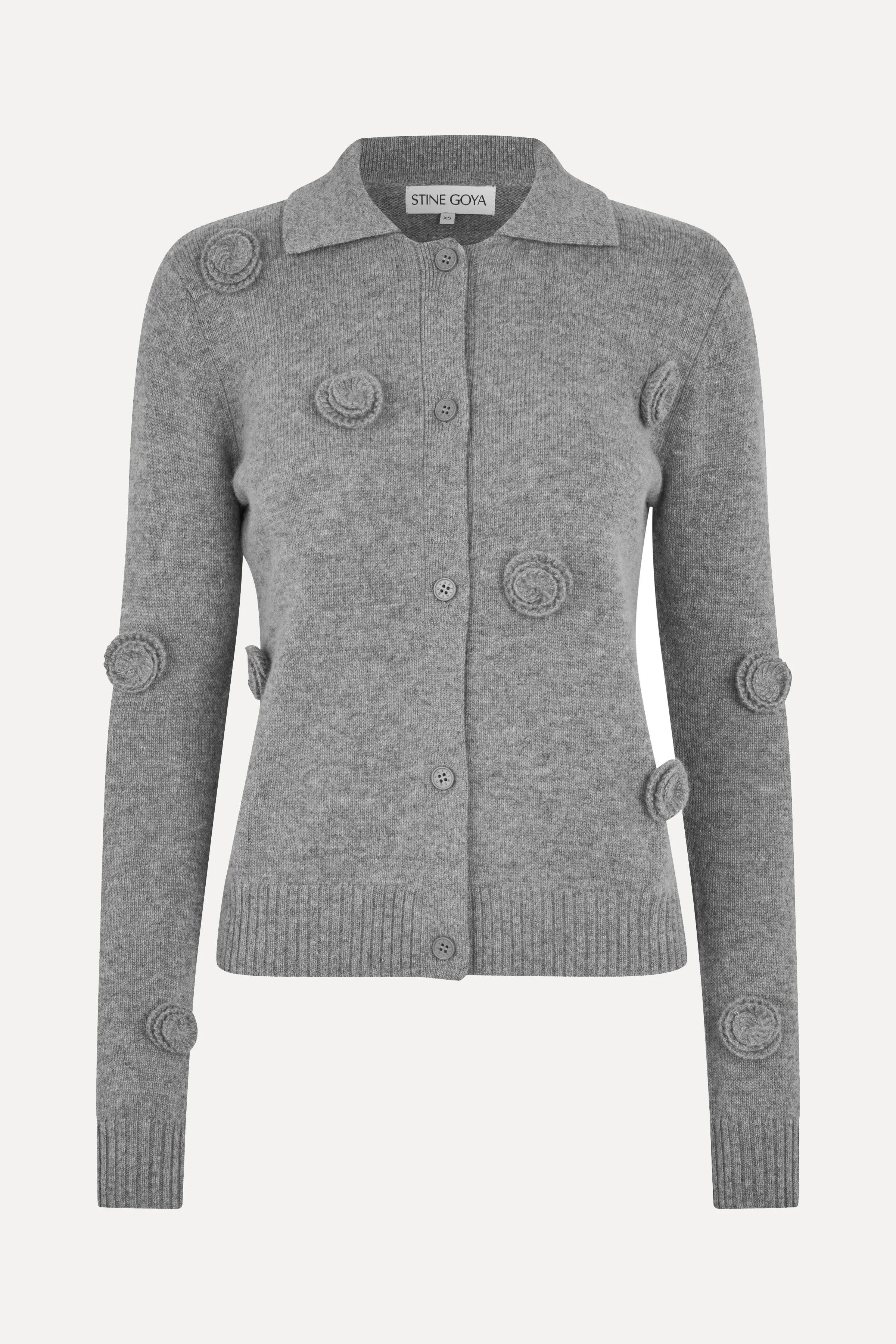 Button Up Long Sleeve Polo Knit - Flint Gray sold by STINE GOYA product image thumbnail 3