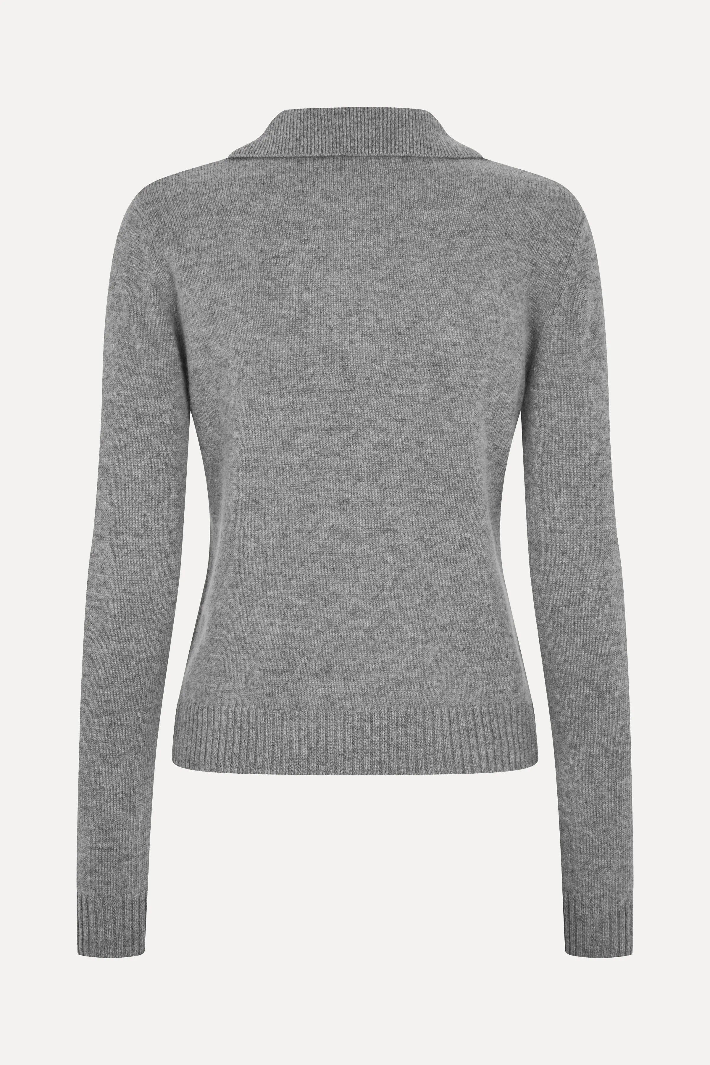 Button Up Long Sleeve Polo Knit - Flint Gray sold by STINE GOYA product image thumbnail 4
