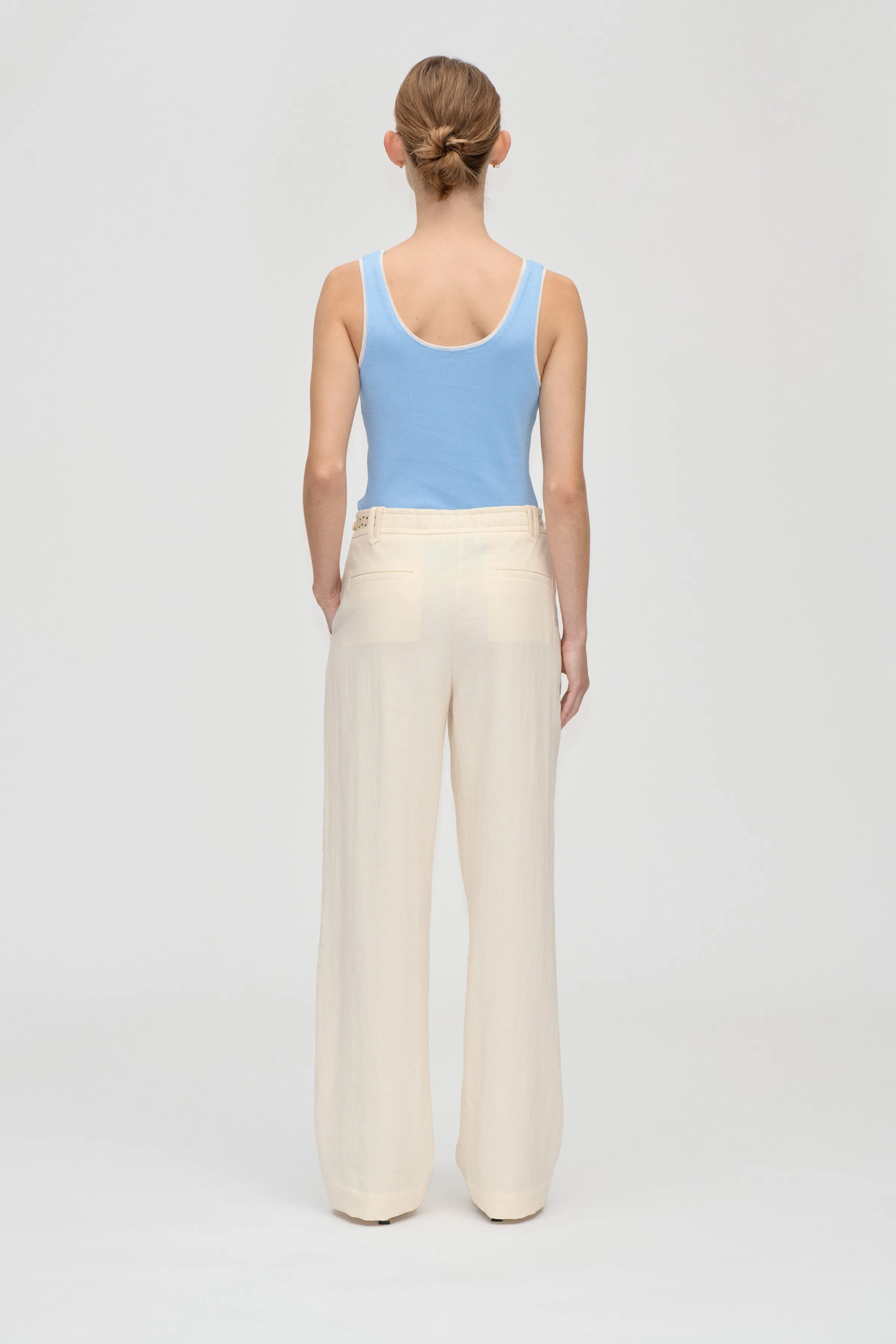 Elastic Detail Tailoring Pants - Eggnog sold by STINE GOYA product image thumbnail 2