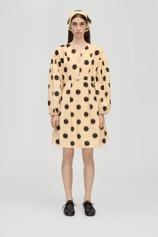 Voluminous Long Sleeve Mini Dress - Dots in Motion made by STINE GOYA