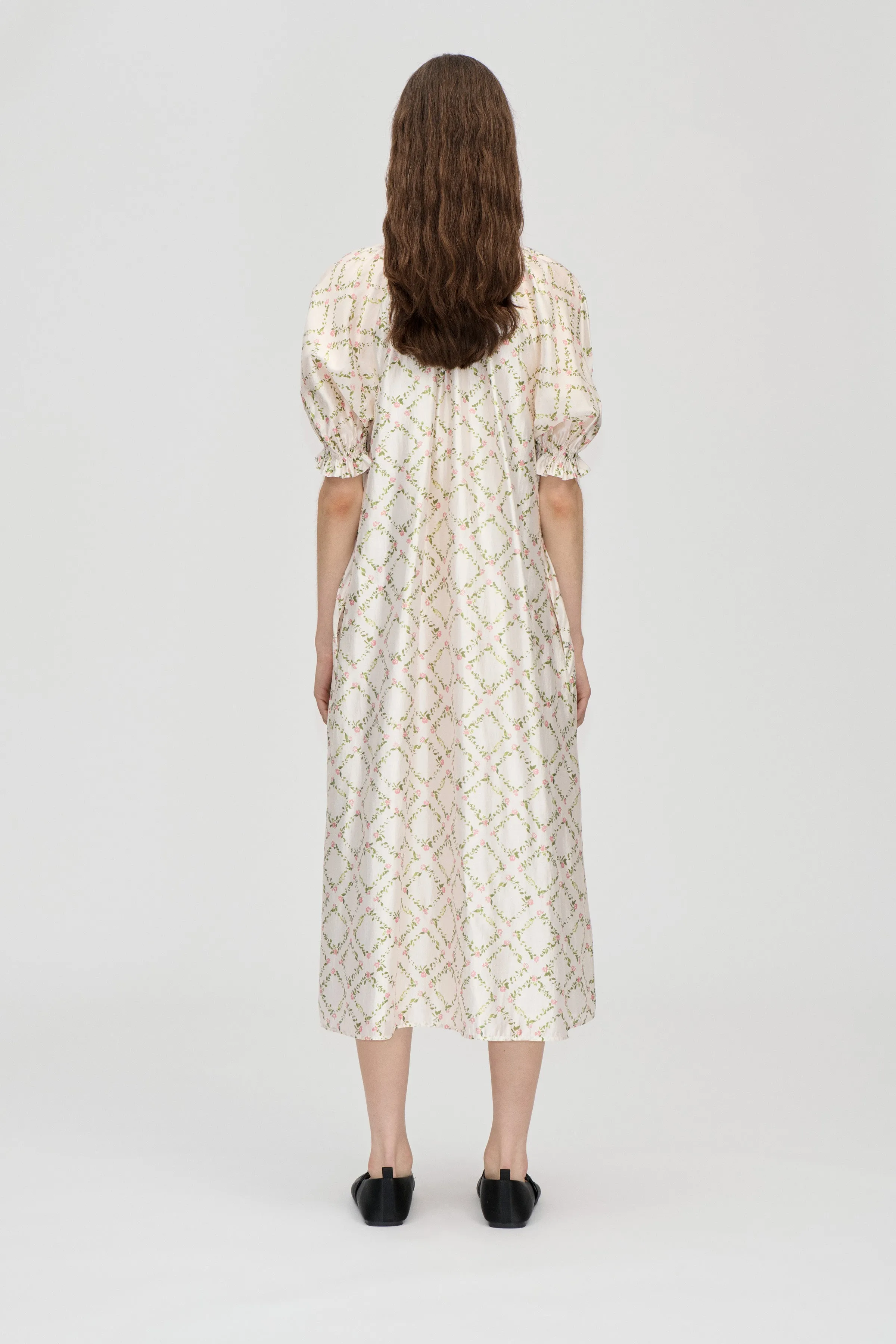 Front Placket Long Dress - Sakura Check Pink sold by STINE GOYA product image thumbnail 2