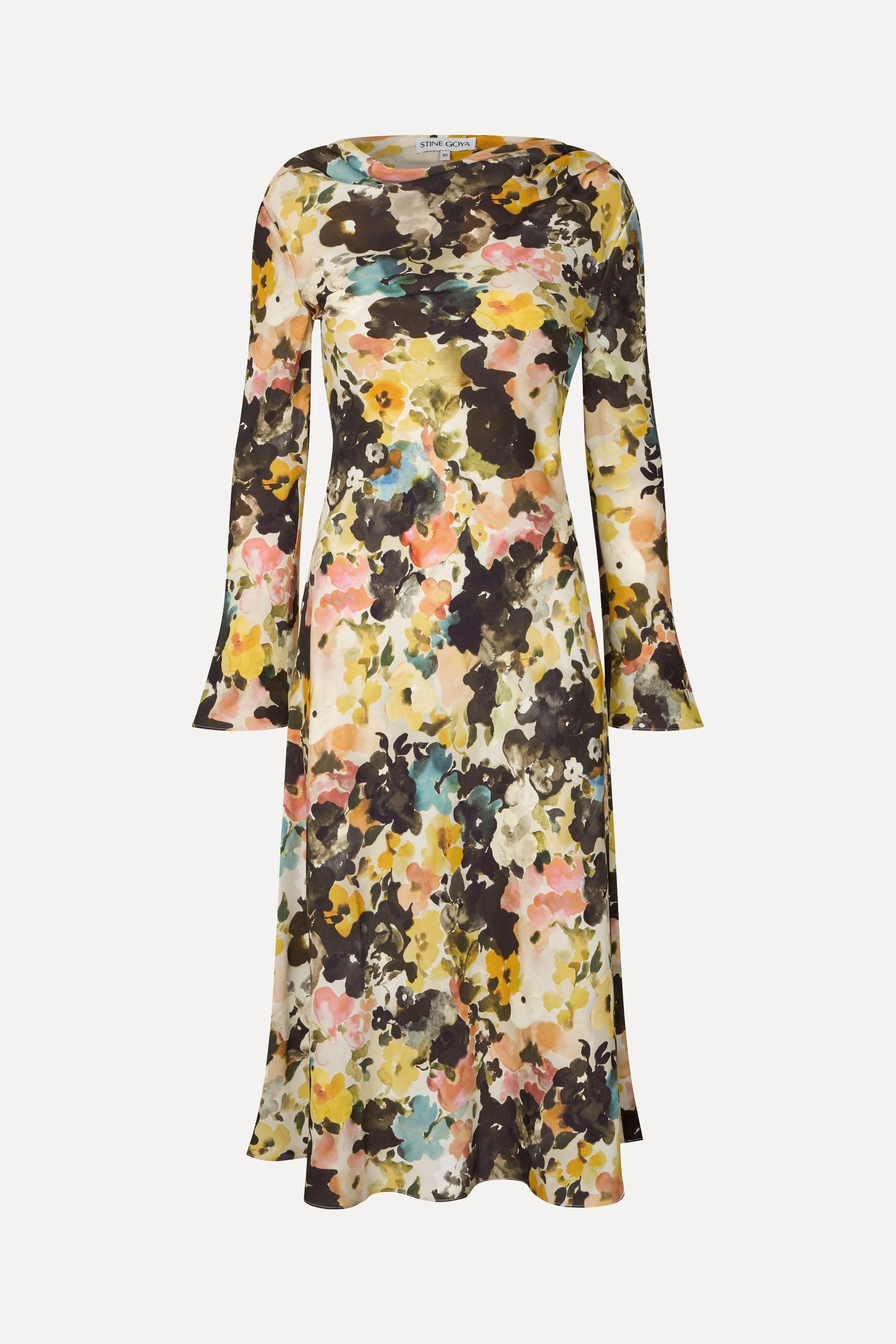 Long Flared Sleeve Dress - The Sentimental Bloom sold by STINE GOYA product image thumbnail 3