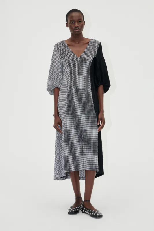 Three-Quarter Sleeve Midi Dress - Black / White sold by STINE GOYA