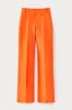 Orange satin straight pants sold by DESTREE