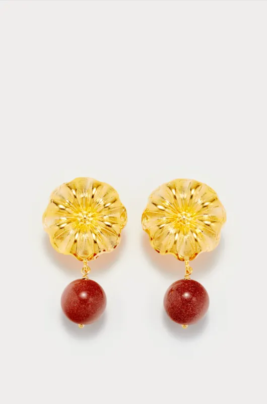Glittery brown earrings sold by DESTREE