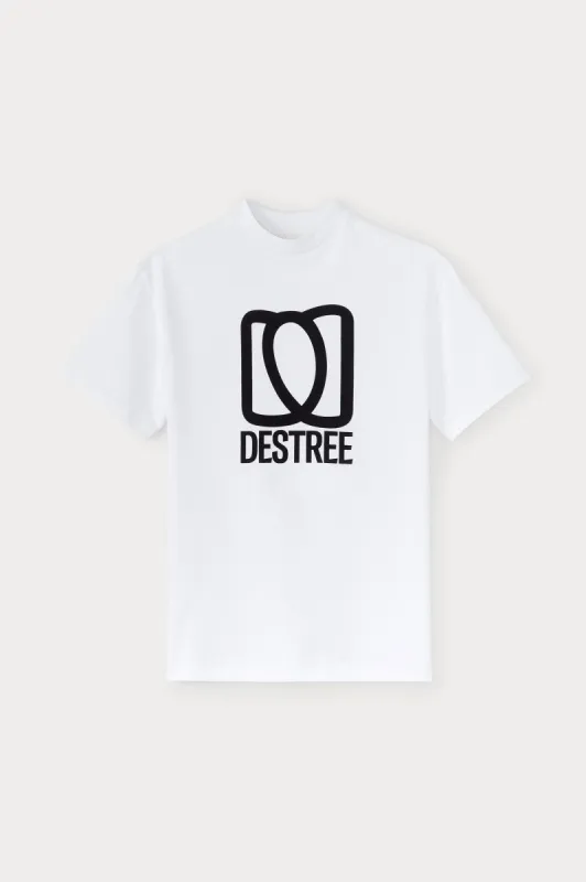 White monogram tee shirt sold by DESTREE