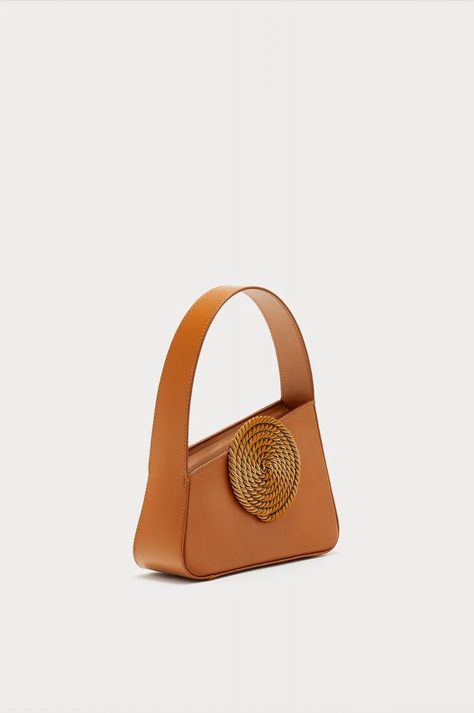 Camel asymmetric leather mini bag with passementerie details sold by DESTREE product image thumbnail 2