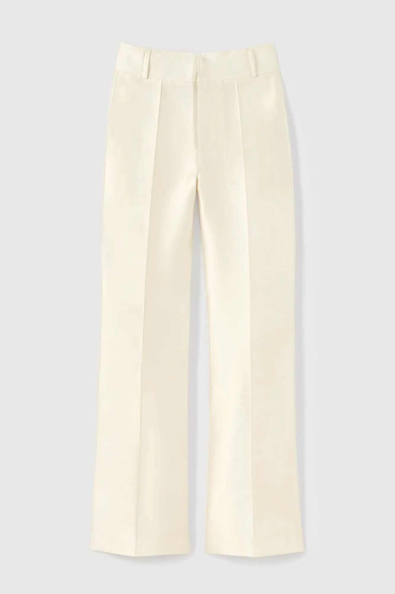 White satin straight pants sold by DESTREE