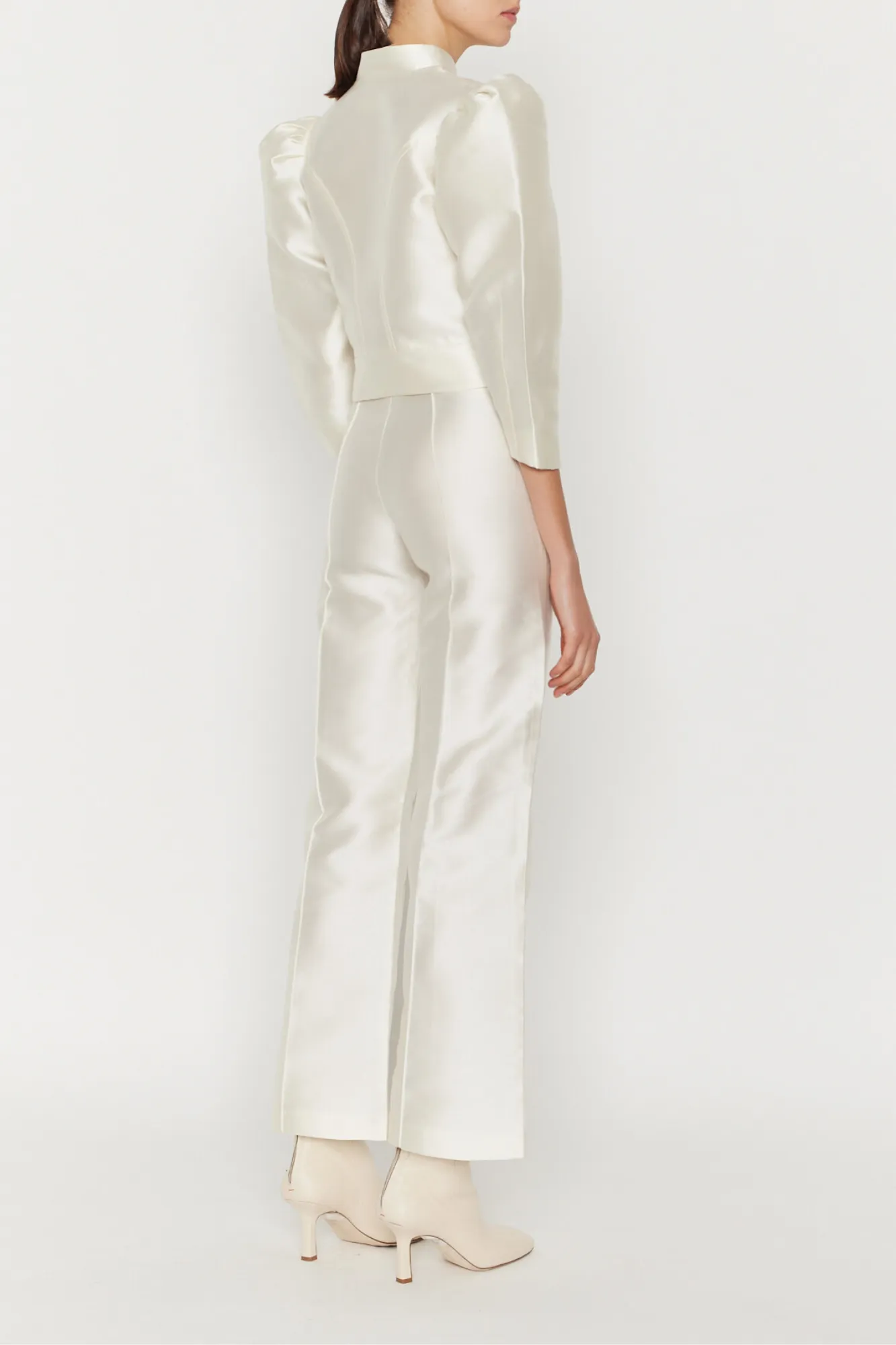 White satin straight pants sold by DESTREE product image thumbnail 3
