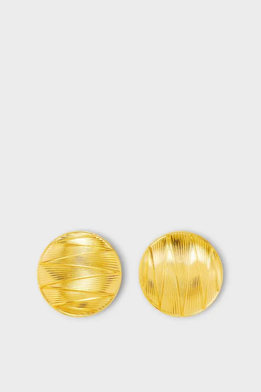 Gold geometric piercing earrings sold by DESTREE