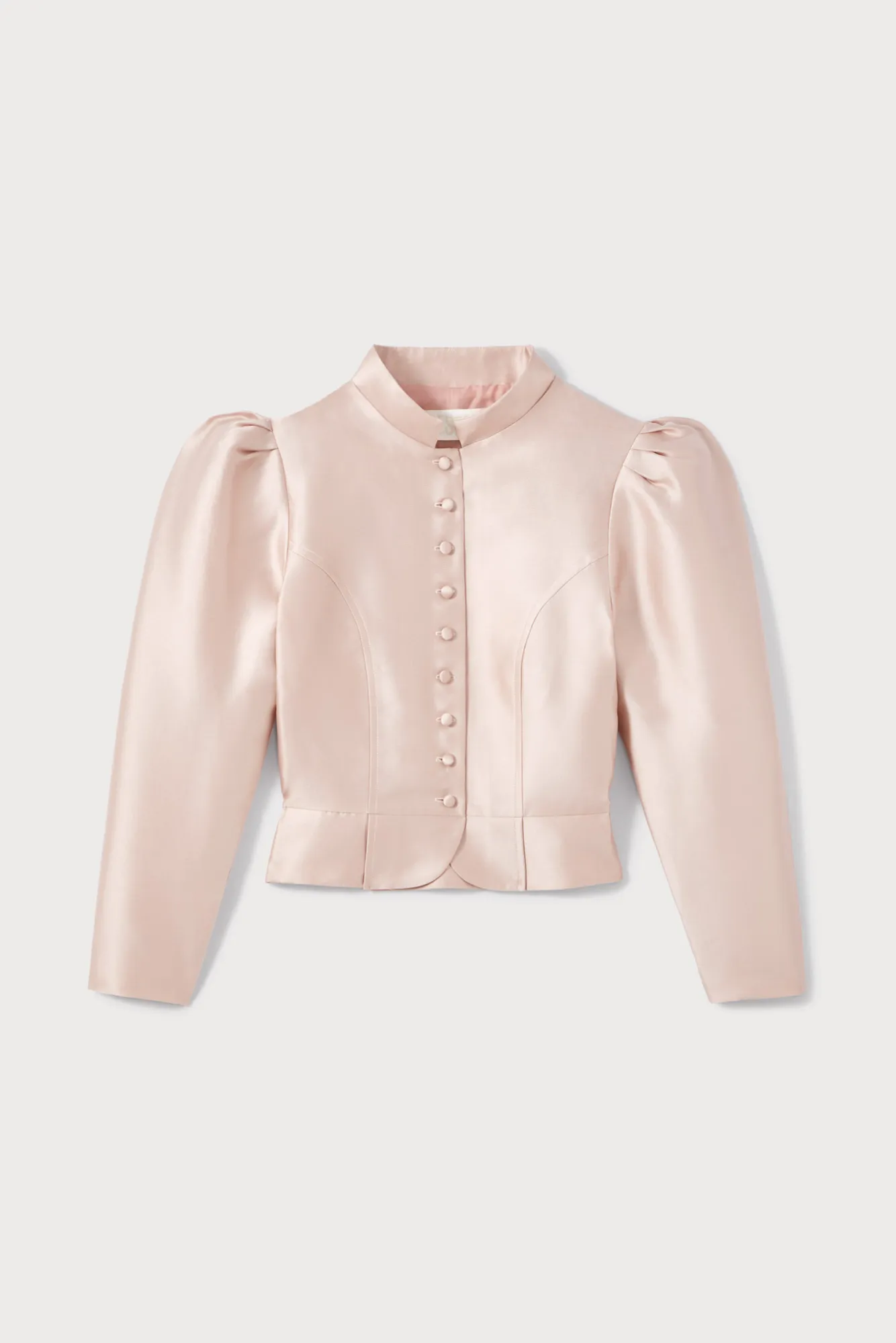 NUDE Satin Puff Sleeve Jacket sold by DESTREE
