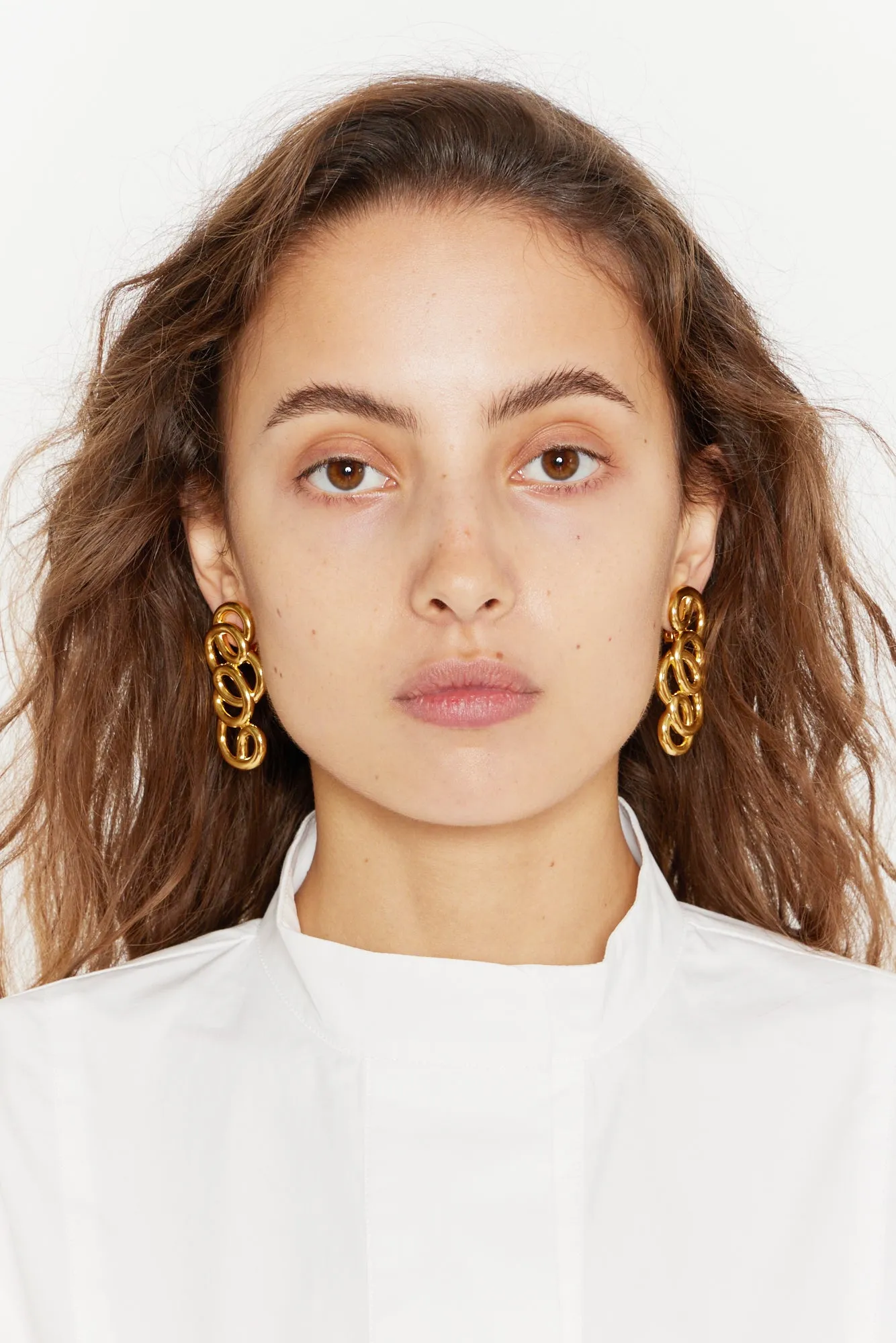 Long gold earrings sold by DESTREE product image thumbnail 3