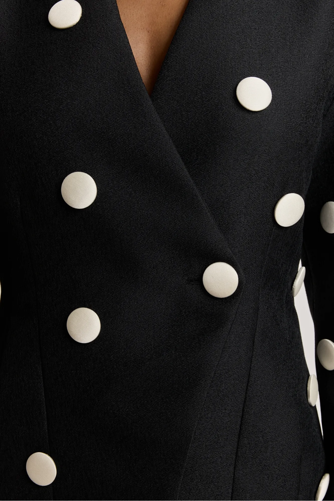 BLACK & WHITE CREPE BUTTONS BLAZER sold by DESTREE product image thumbnail 5