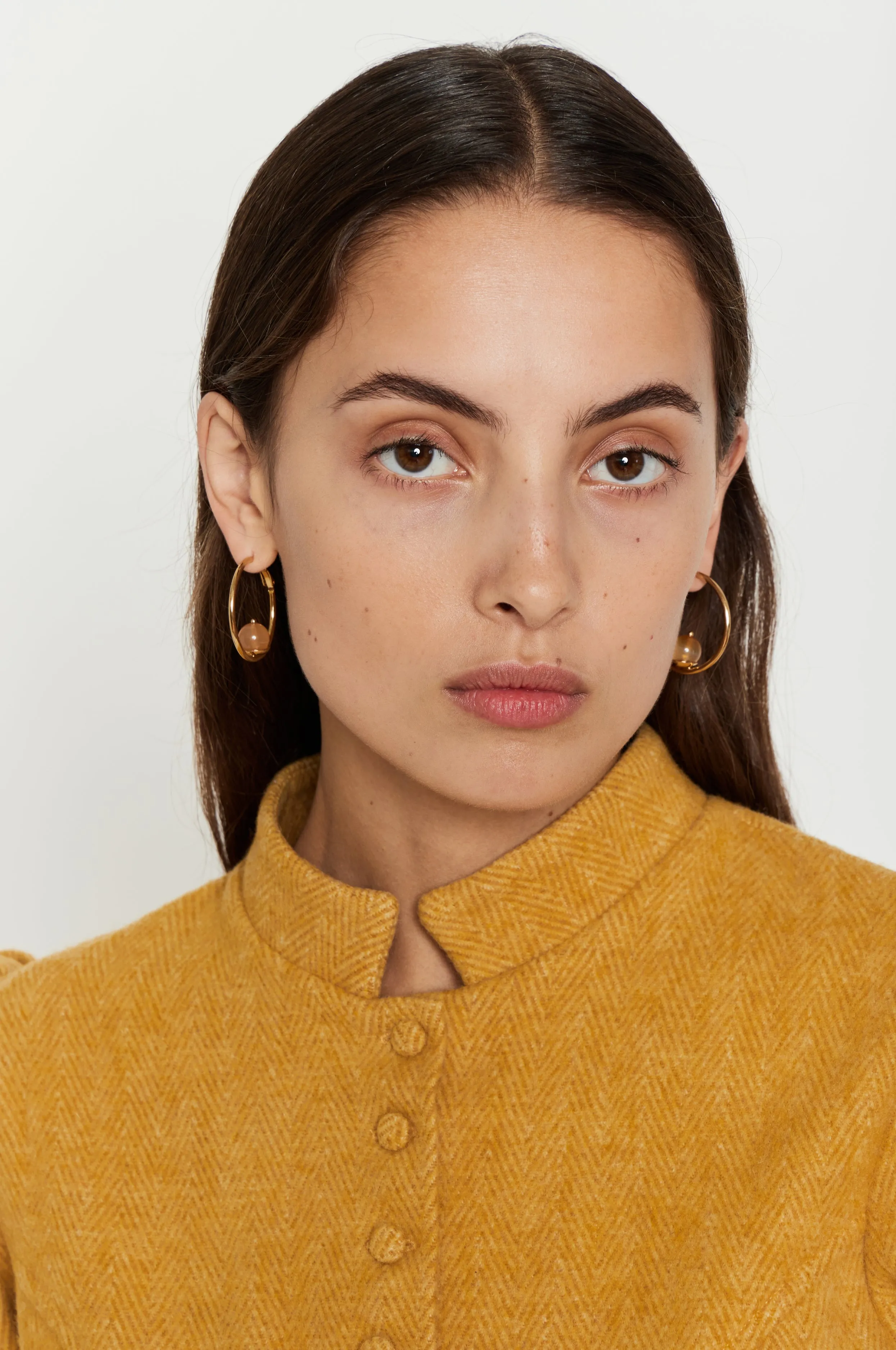 Mustard Wool Puff Sleeve Jacket sold by DESTREE product image thumbnail 5