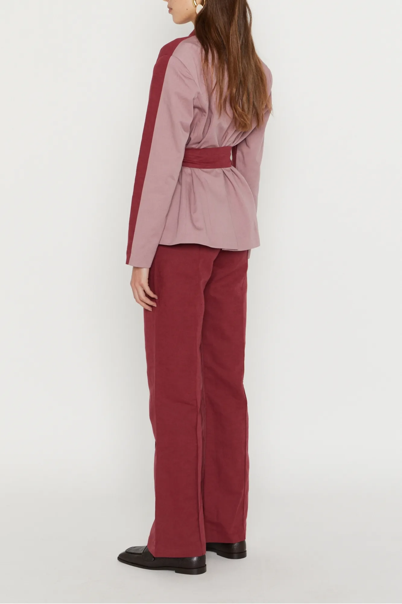 BURGUNDY & LILAC Belted Blazer sold by DESTREE product image thumbnail 2