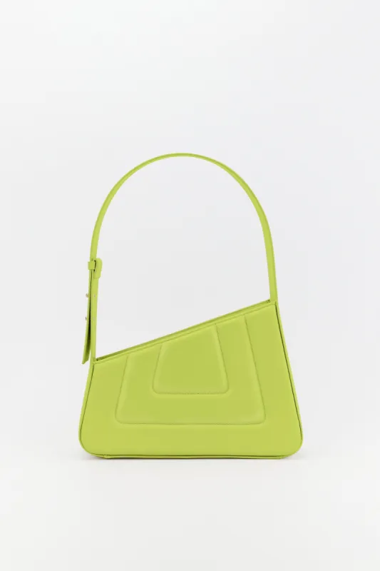 Anis asymmetric leather quilted bag made by DESTREE