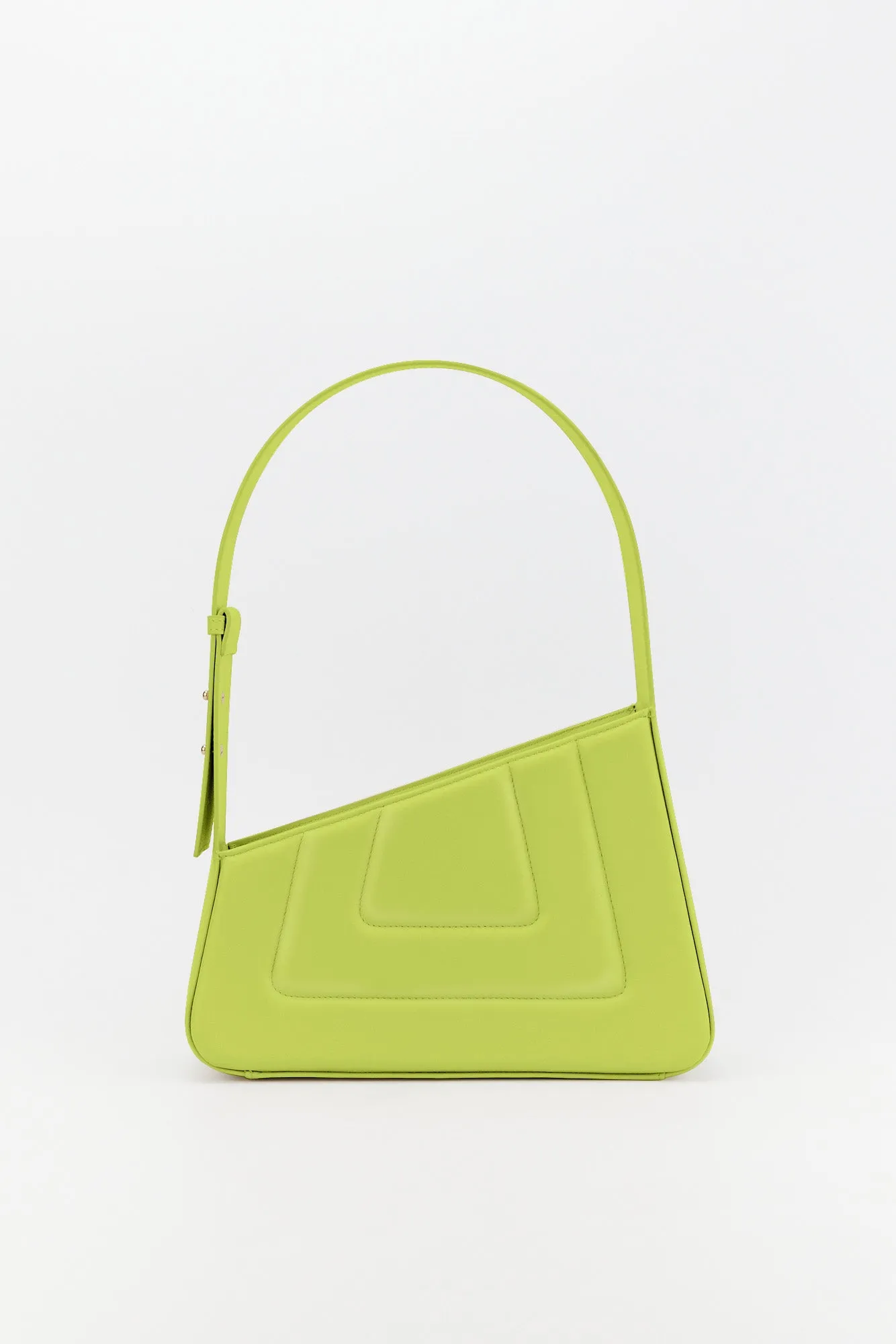 Anis asymmetric leather quilted bag sold by DESTREE