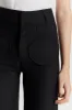 Black flared pants with circular pocket detail sold by DESTREE