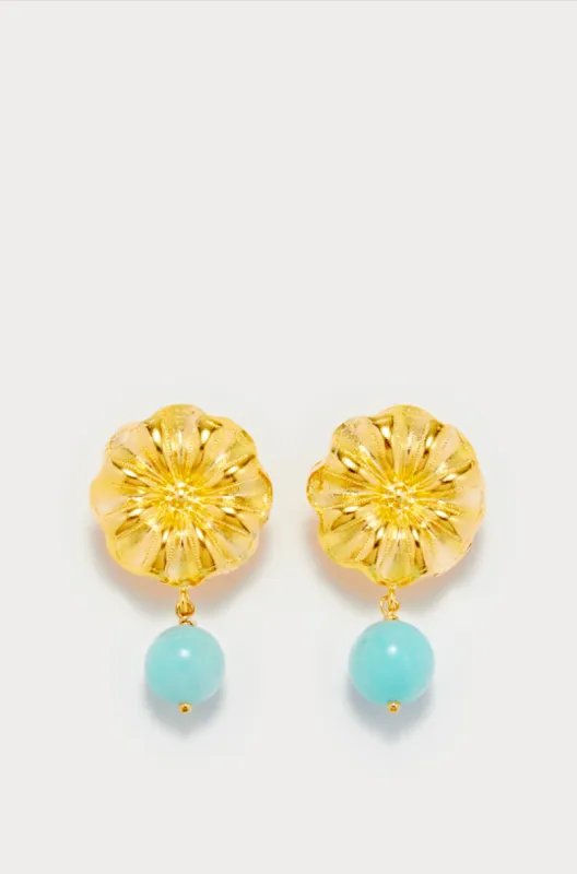 Cyan daisy earrings sold by DESTREE