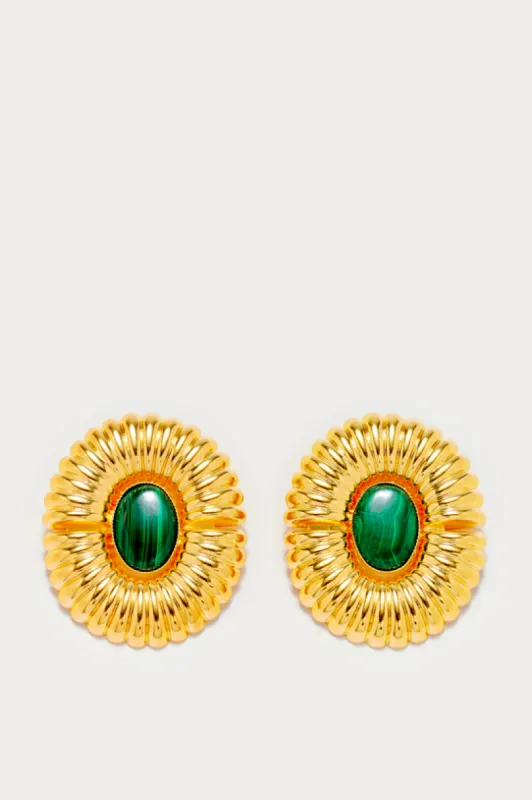 Dark green sun piercing earrings sold by DESTREE