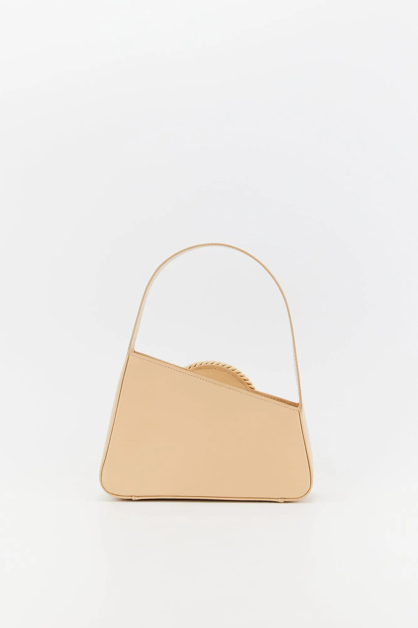 Beige asymmetric mini leather bag with passementerie details sold by DESTREE product image thumbnail 3