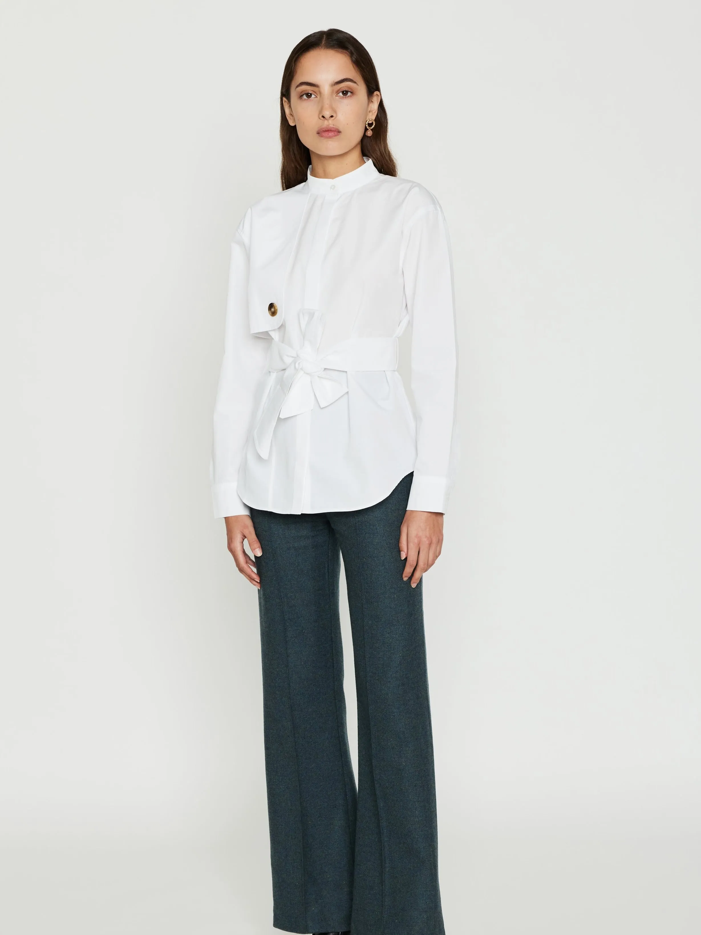 White shirt with sleeve & button detail sold by DESTREE product image thumbnail 4