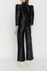 Black satin flared pants sold by DESTREE