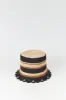Black & brown striped crochet bucket hat sold by DESTREE