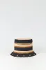 Black & brown striped crochet bucket hat sold by DESTREE