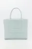 Light blue leather structured tote sold by DESTREE