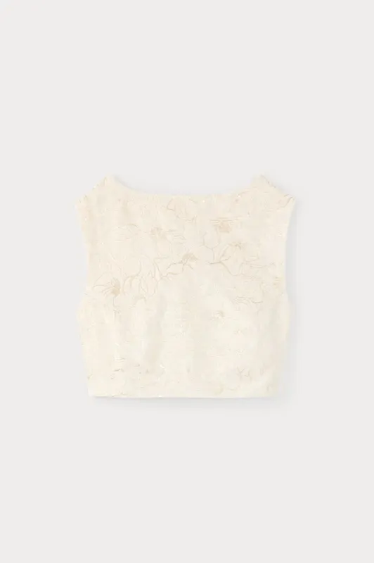 Jacquard stripe crop top sold by DESTREE