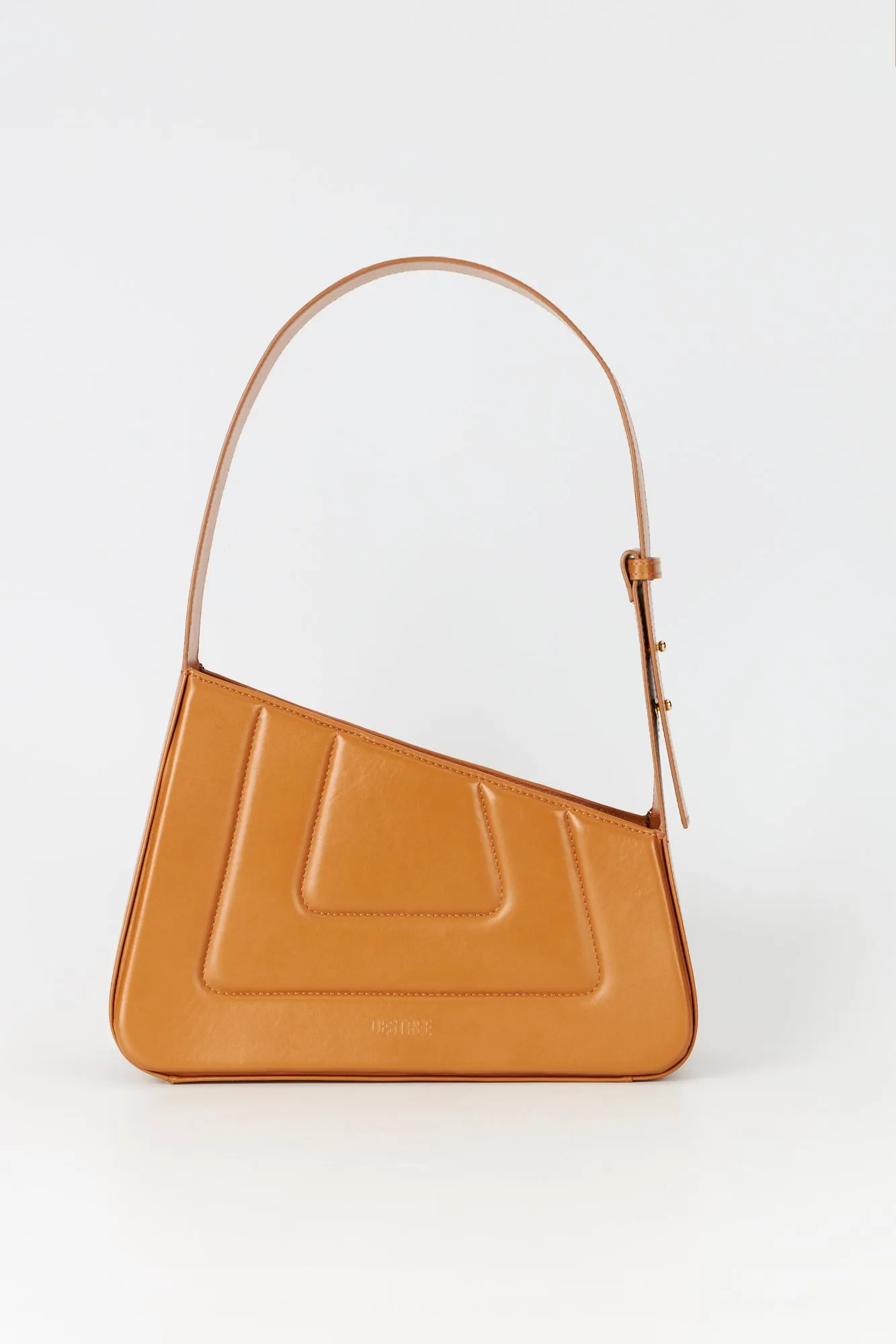 Tabacco asymmetric leather quilted bag sold by DESTREE product image thumbnail 2