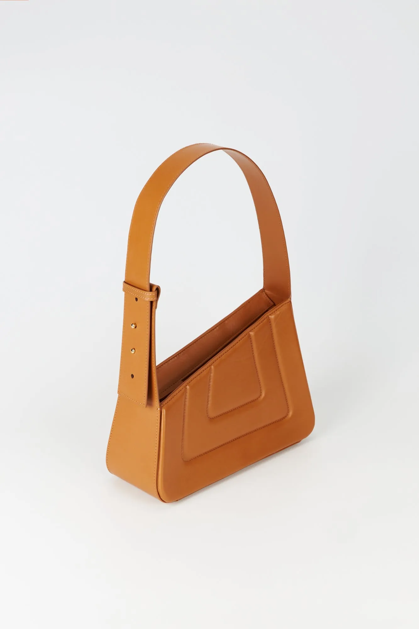 Tabacco asymmetric leather quilted bag sold by DESTREE product image thumbnail 3