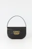 Geometric leather bag with golden latch black sold by DESTREE