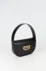 Geometric leather bag with golden latch black sold by DESTREE