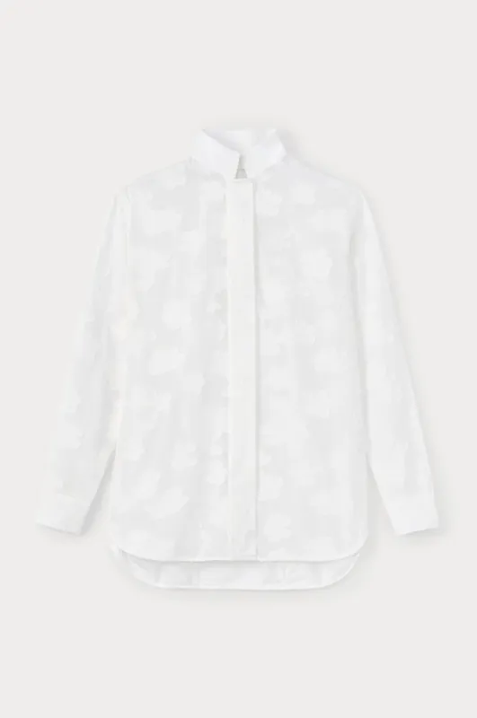 White flower veil blouse with high neck sold by DESTREE