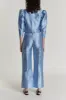 Niagara blue satin puff sleeve jacket sold by DESTREE