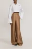 White popelin cropped shirt with wide collar and extended cuffs sold by DESTREE